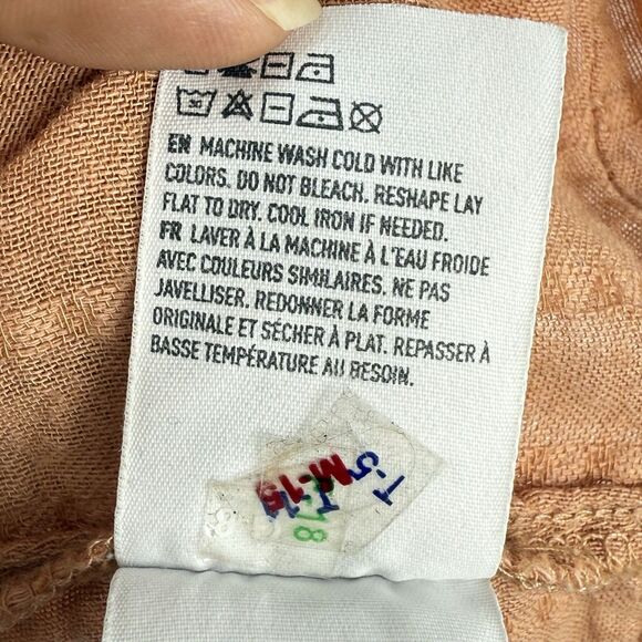 American Eagle Blouse Small Open Back Pumpkin Tiered Stripes Boho Peasant - Picture 12 of 16